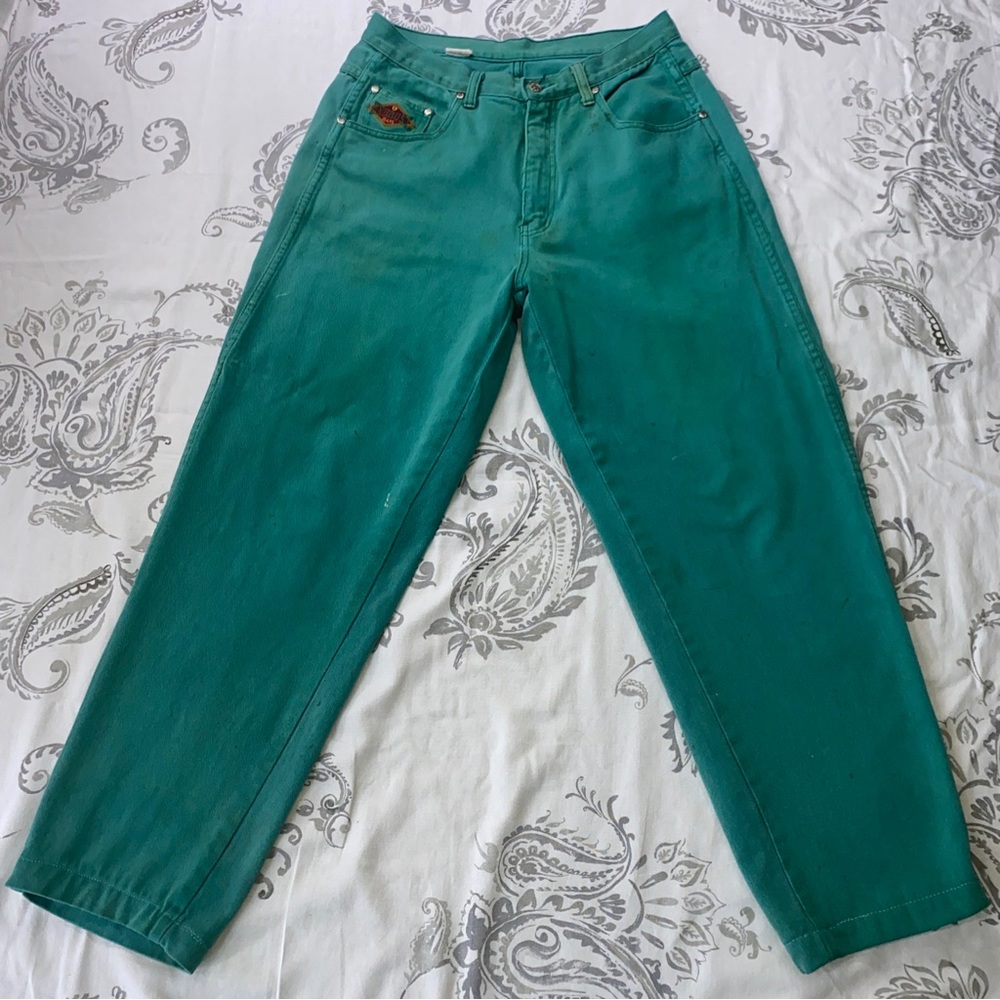 Rare Vintage EXHAUST Hip Hop
Denim Jeans 90s Streetwear‎ Green
Color Size 30